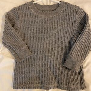 Gray Waffle Knit Toddler Boys Shirt